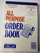 Triplicating Style No. 300 All Purpose Order Book Steel City