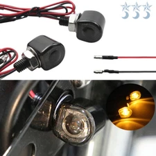 2X LED Turn Motorcycle Signals Indicator Amber Blinker Light Mini Universal Lamp