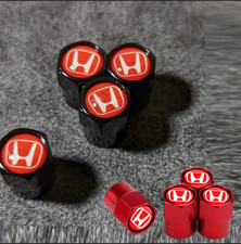Hexagon Shape Red H Car Wheel Tire Air Valve Caps Stem Dust Cover Fit Most Honda