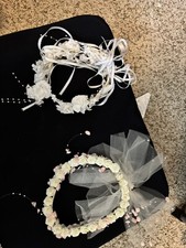 2 Vintage First Communion Halo Headpiece Flower Girl May Crowning