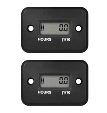 (2pcs )Digital Inductive Hour Meter Waterproof IP68 For Generator ATV Lawn Mower