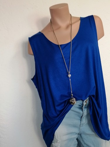 Top Shirt ca 46 48 50 blau königsblau made in italy Unterziehshirt - Bild 4 von 5