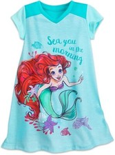 Disney Ariel Nightshirt for Girls, Size 3  4, Multicolored