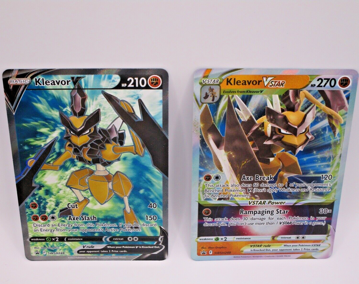 kleavor v pokemon card price & Vstar SWSH249 SWSH248 Full Art Black Star Promo NM : Toys & Games Weakness Grass 2 Resistance None None Retreat Cost Kleavor VSTAR Premium Pokemon Collection