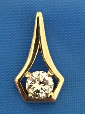 4mm Diamant 0,25 Karat auf 10K MASSIVER GELBGOLD CHARM ANHÄNGER