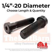 1/4"-20 Low Socket Head Cap Screws Thermal Black Oxide (Choose Length & Qty)