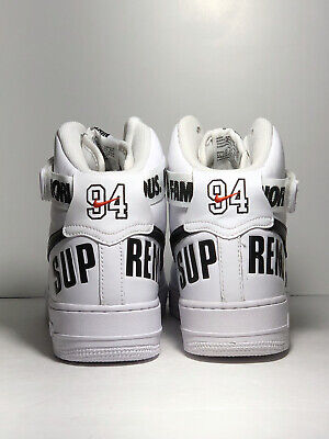 Nike Supreme Air Force 1 One High Hi AF1 White World Famous 698696