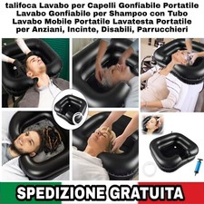 Lavabo per Capelli Gonfiabile Portatile Con Tubo, Lavatesta per Anziani, Incinte