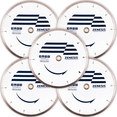 ZENESIS Diamond Blade Porcelain Tile Continuous Rim 4.5 inch | 5 Blade Set