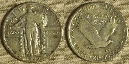 Standing Liberty Quarter: 1929 toned XF+IRUS170