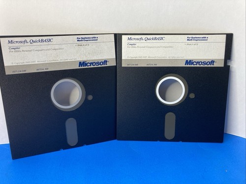 Vtg 5.25 Floppy Disks 1 & 2 Microsoft Quick Basic Compiler IBM Personal Computer - Picture 16 of 16