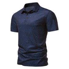 ZONBAILON Versatile Polo Shirt Business Short Sleeve Summer Men's Print