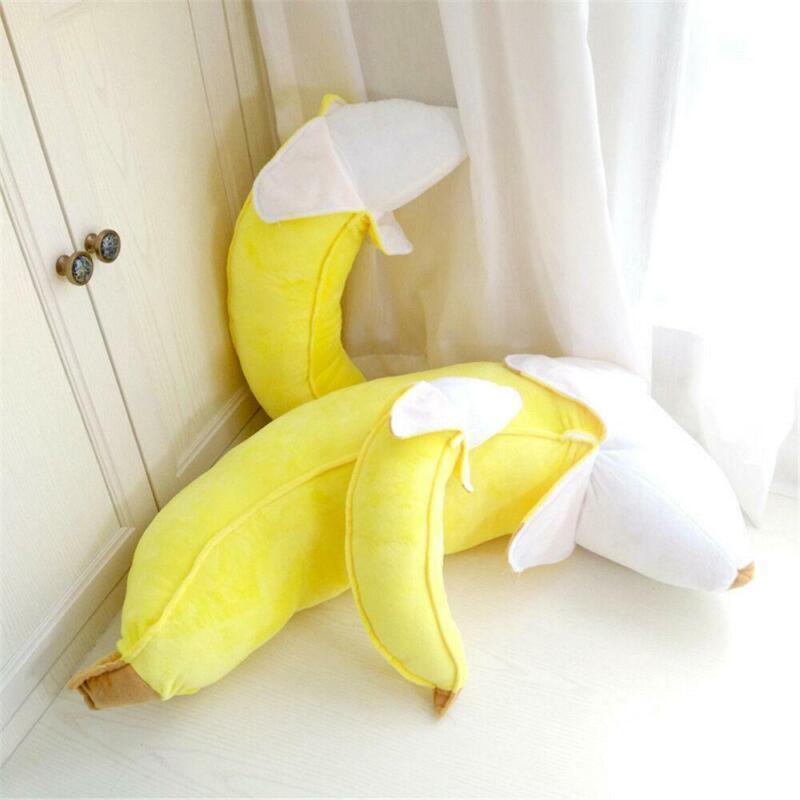 Large Peeling Banana Fruit Soft Stuffed Plush Pillow Toy