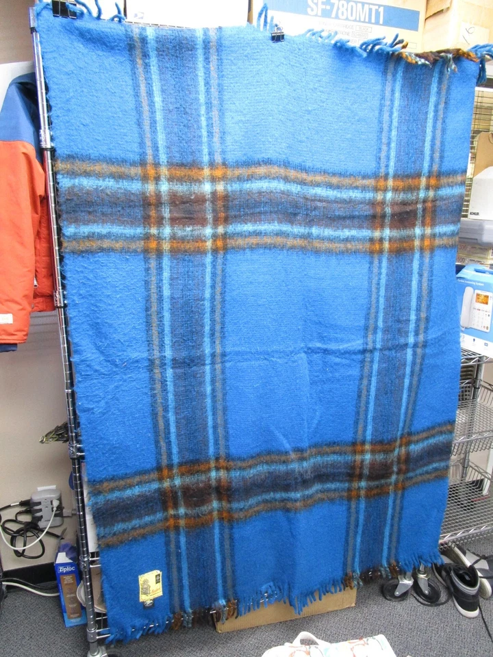 Cobertor de lã vintage FAALBERG AZUL Holanda Design Usado 68" x 52" EXCELENTE! - Imagem 2 de 4