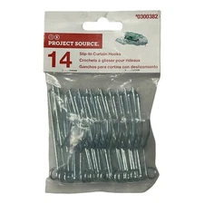 14 PACK 3” Slip in Drapery Curtain Rod Hooks Metal 2 Prong Pocket Pleat Hanger
