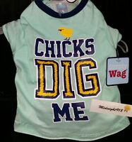 Simply Wag chicks Dig Me Dog Top Shirt. Sz S Light Teal Simply Wag chicks Dig Me Dog Top Shirt. Sz S Light Teal