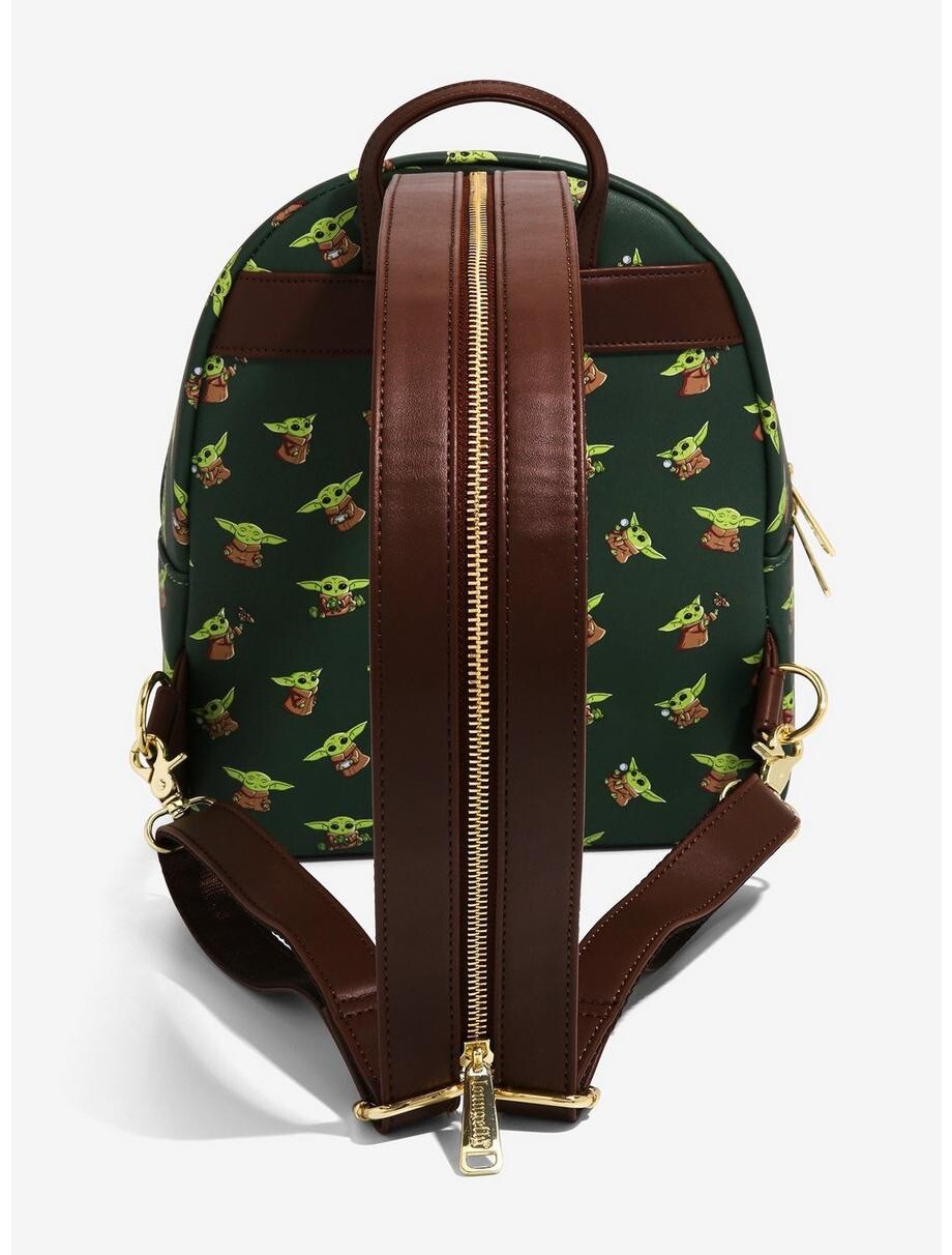 Loungefly Disney Star Wars Mandalorian The Child Baby Yoda AOP Green Rare! NWT image 3
