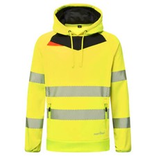 Image of PORTWEST Men's DX4 Hi-Vis Overhead Hoodie - High Visibility Comfort Fit DX483