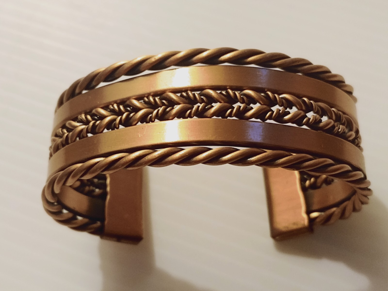 Copper Cuff Bracelet Braided - image 1
