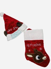 Rudolph The Red Nosed Reindeer My First Christmas Santa Baby Hat Holiday