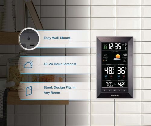Atomic Clock Digital Weather Station - Indoor/Outdoor Temp & Humidity Readings - Picture 8 of 9