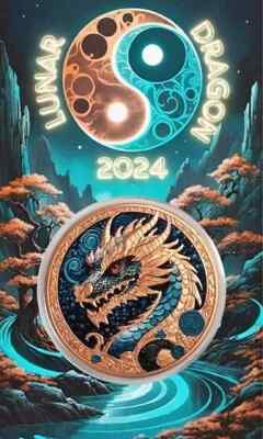 2024 Lunar Year of the Dragon 33 Gram Colorized Copper Round