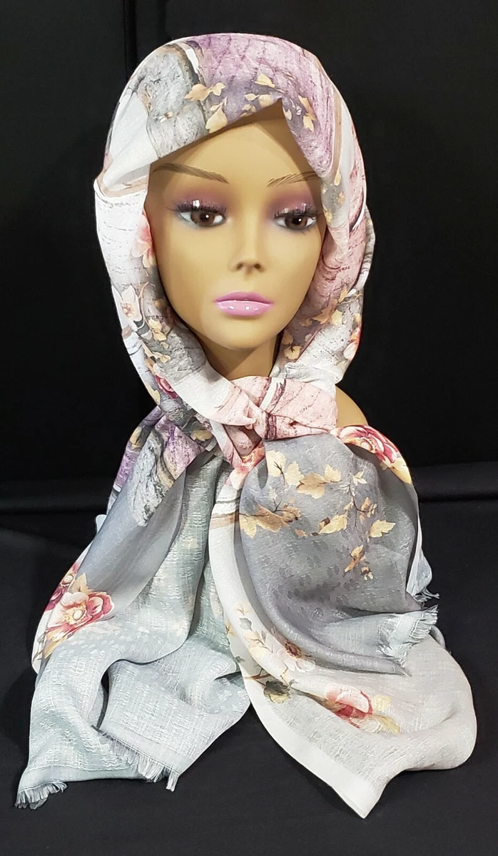 Sehr-i Sal Istanbul Turkish Turkey Gray Floral Muslim Hijab Head