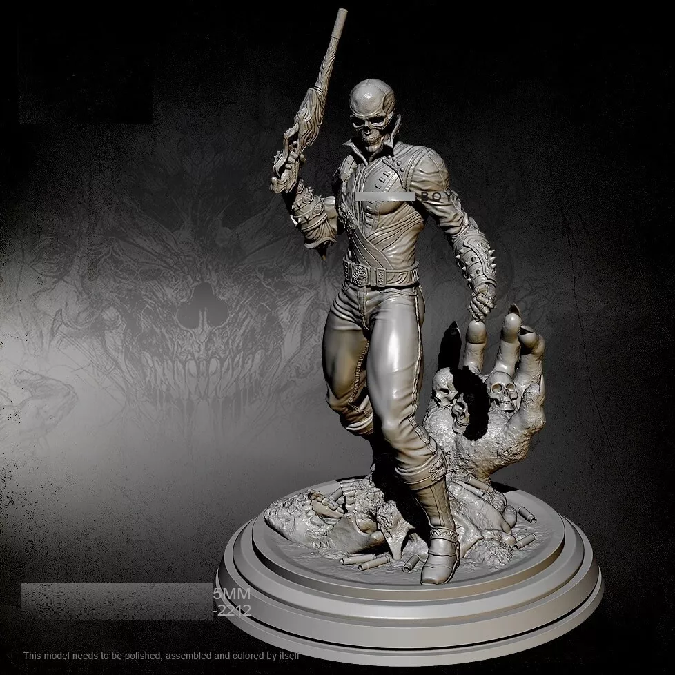 K-NOR Warrior Skull resin figure