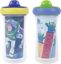 DISNEY PIXAR TOY STORY BUZZ LIGHTYEAR ALIENS INSULATED SIPPY CUPS 9oz 2pk NEW