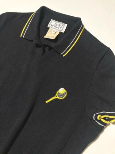 GIANNI VERSACE VINTAGE '98 TENNIS COTTON POLO SHIRT