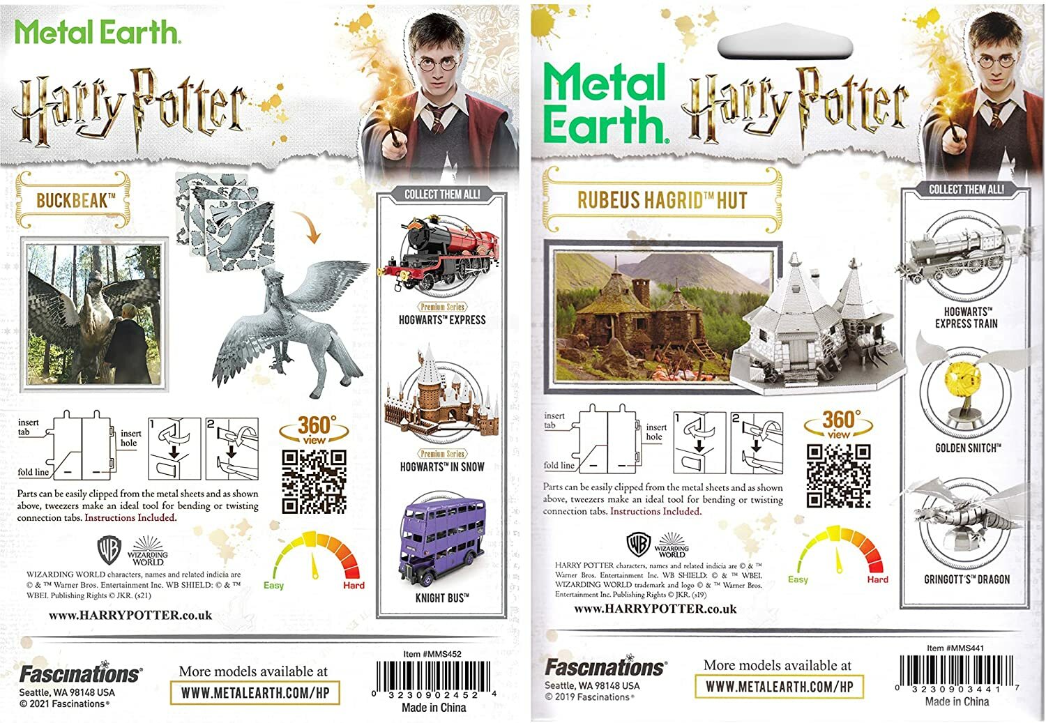 Fascinations Metal Earth Harry Potter RUBEUS HAGRID HUT & BUCKBEAK 3D Model Kits