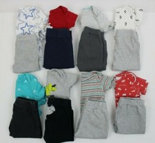 Baby Boy 6 Months Short Sleeve Bodysuit and Pants Sets: 8 Sets in Lot