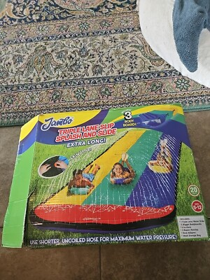 #ad Slip amp; Slide Splash for Backyards Waterslide 3 Boogie Boards Jambo Triple Lane $16.79
