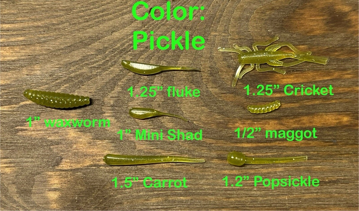 crappie fishing wax works with pickle lure 2" Harms Flame Tail (Bodies) 10 pack Garlic Scented  Maci's Fish 'n Finds Rigged W/Crappie Thunder is a great addition to your tackle box that guarantees success Musky Innovations Bull Dawg Standard