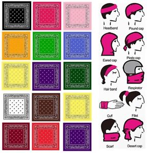 Lot of 3 6 12 Wholesale 100% Cotton Paisley Bandana Head Wrap Lot of 3 6 12 Wholesale 100% Cotton Paisley Bandana Head Wrap