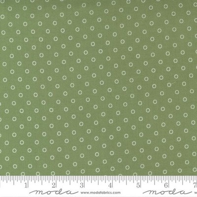 NANTUCKET SUMMER Green Dot Quilt Fabric by Moda #55264-16 Sold by 1/2 Yard
