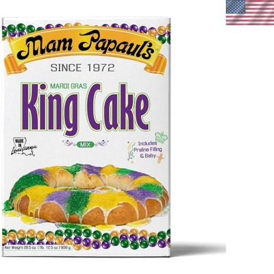 28.5oz King Cake Mix with Praline Filling - Perfect for Mardi Gras Celebrations