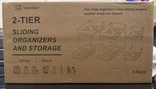 3 Pack under Sink Organizers and Storage, 2 Tier Bathroom Cabinet Organizer Shel