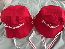 Budweiser Bucket Hats X2 Red/White, New