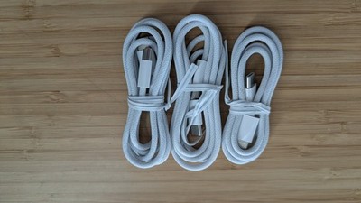 Lot Of 3 Genuine APPLE USB-C to C Woven Charging Data Cable  iPhone 16 3.3 Ft 3x