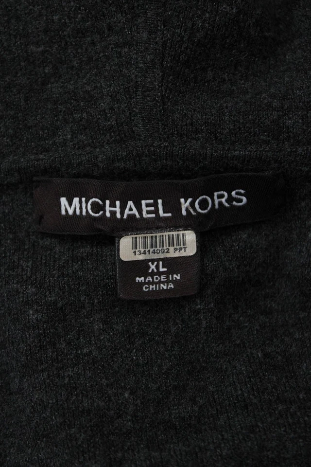 Sudadera con Capucha Michael Kors Unisex Gris Oscuro Cremallera Completa Diseñador Talla XL Foto 4 de 4