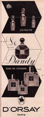 D'Orsay Le Dandy Parfum - 1953 - Historische Werbung - Parfum Reklame ~12x32cm
