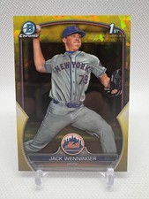 Jack Wenninger 2023 1st Bowman Chrome Draft Sapphire Yellow RC #BDC-68 #/75 Mets