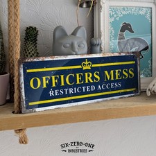 Officers Mess Metal Sign Bar Vintage Wall Garage Tin WW2 army RAF Navy Gamer