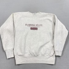 Vintage Florida State Seminoles Sweatshirt Mens Large Gray NCAA Cotton Exchange