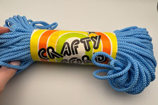 Vintage Crafty Cord Macrame 50 Yds Braided Knotting Cord Weaving Craft Knit Blue
