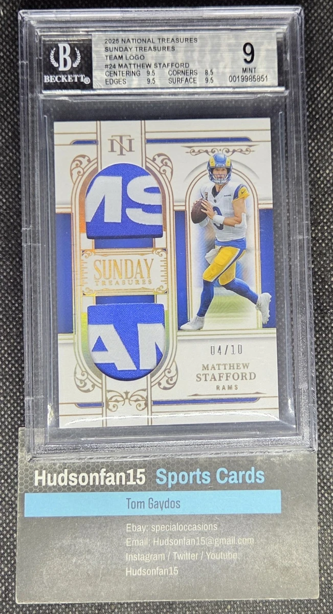 Panini Matthew Stafford Memorabilia Football Sports Trading Cards