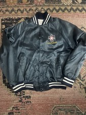 Vintage 80s USAF Thunderbirds Satin Bomber Jacket Made in USA Size Large