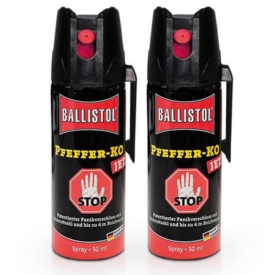 2x Ballistol Pfeffer KO JET 50 ml Verteidigungsspray Tierabwehr Pffeferspray