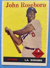 1958 Topps John Roseboro #42 (RC)Rookie Los Angeles Dodgers Baseball No Creases